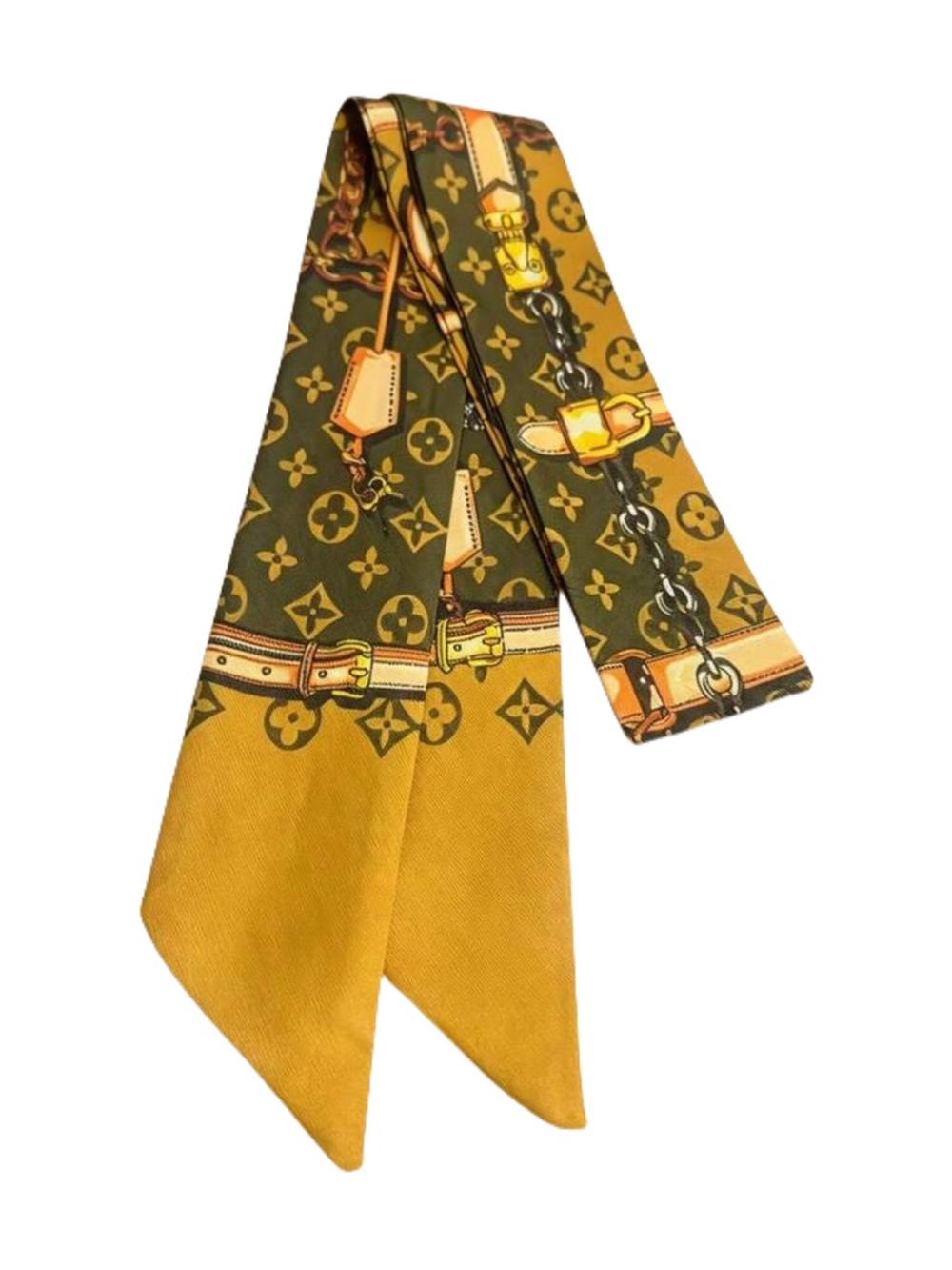 Designer Style Monogram Silk Twilly Mini Scarf